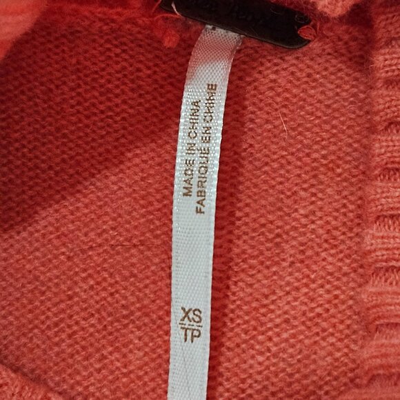 Free People Poppy Cashmere Turtleneck Sweater XS Geranium Ribbed Mock Neck - Picture 7 of 12